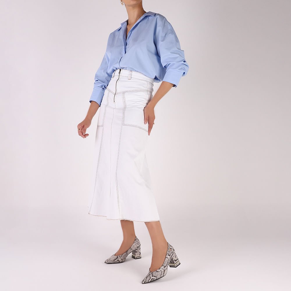 Scarpin Bico Fino Couro Cobra Natural Detalhe Salto Animal Print 4