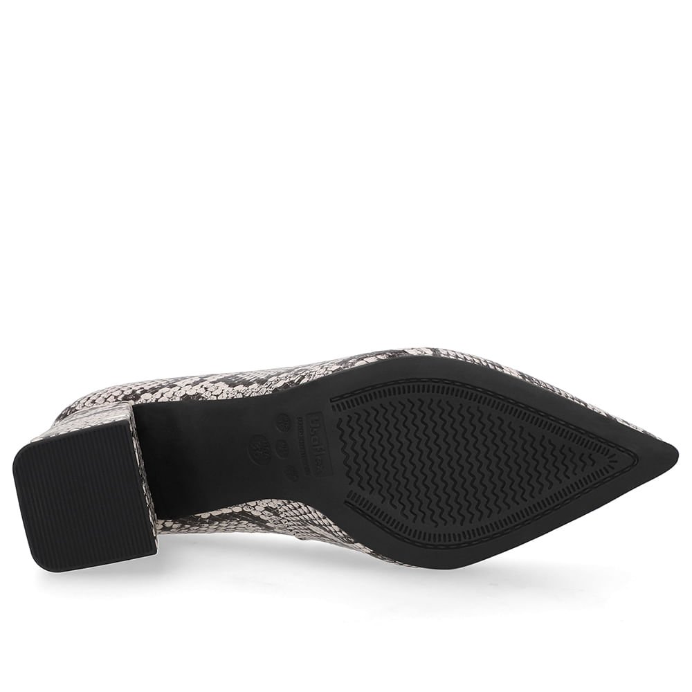 Scarpin Bico Fino Couro Cobra Natural Detalhe Salto Animal Print 5