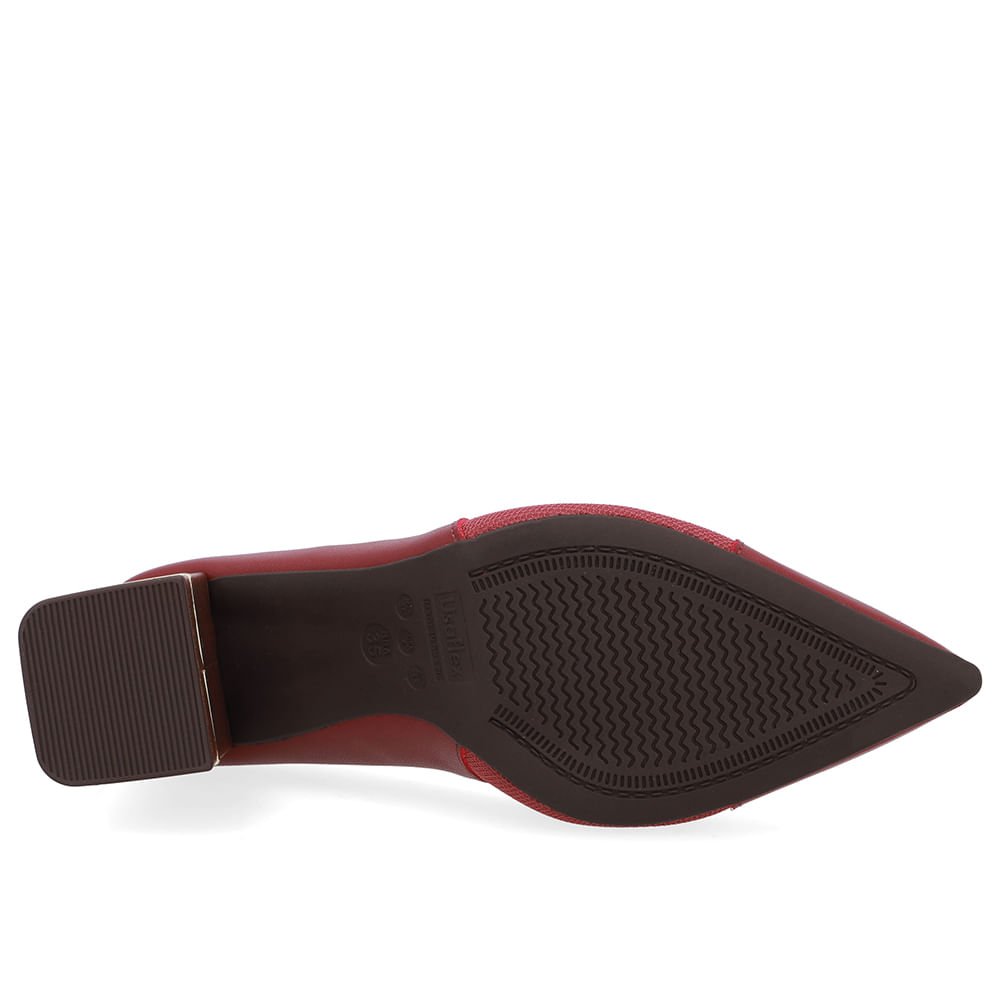 Scarpin Couro Vermelho Detalhe Salto Vermelho 5