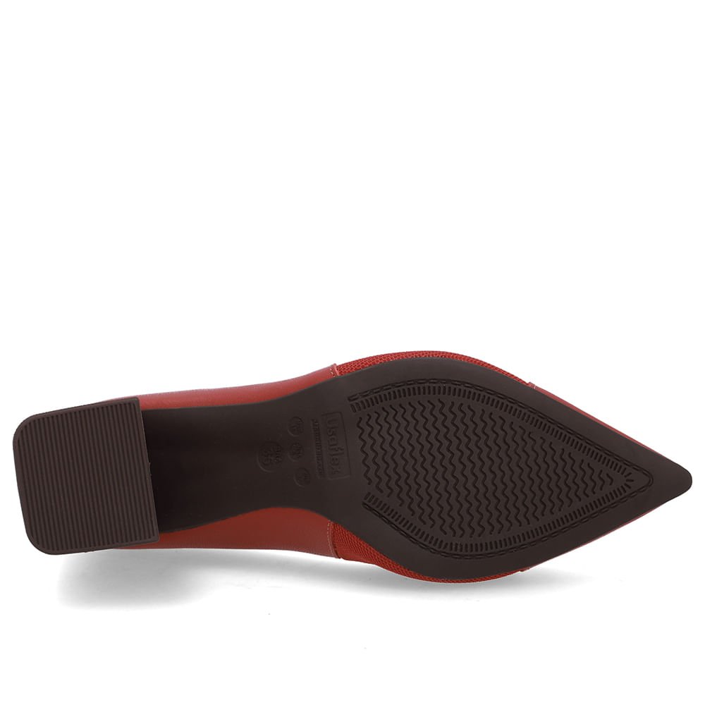 Scarpin Couro Marrom Terracota Detalhe Salto Terracota 5