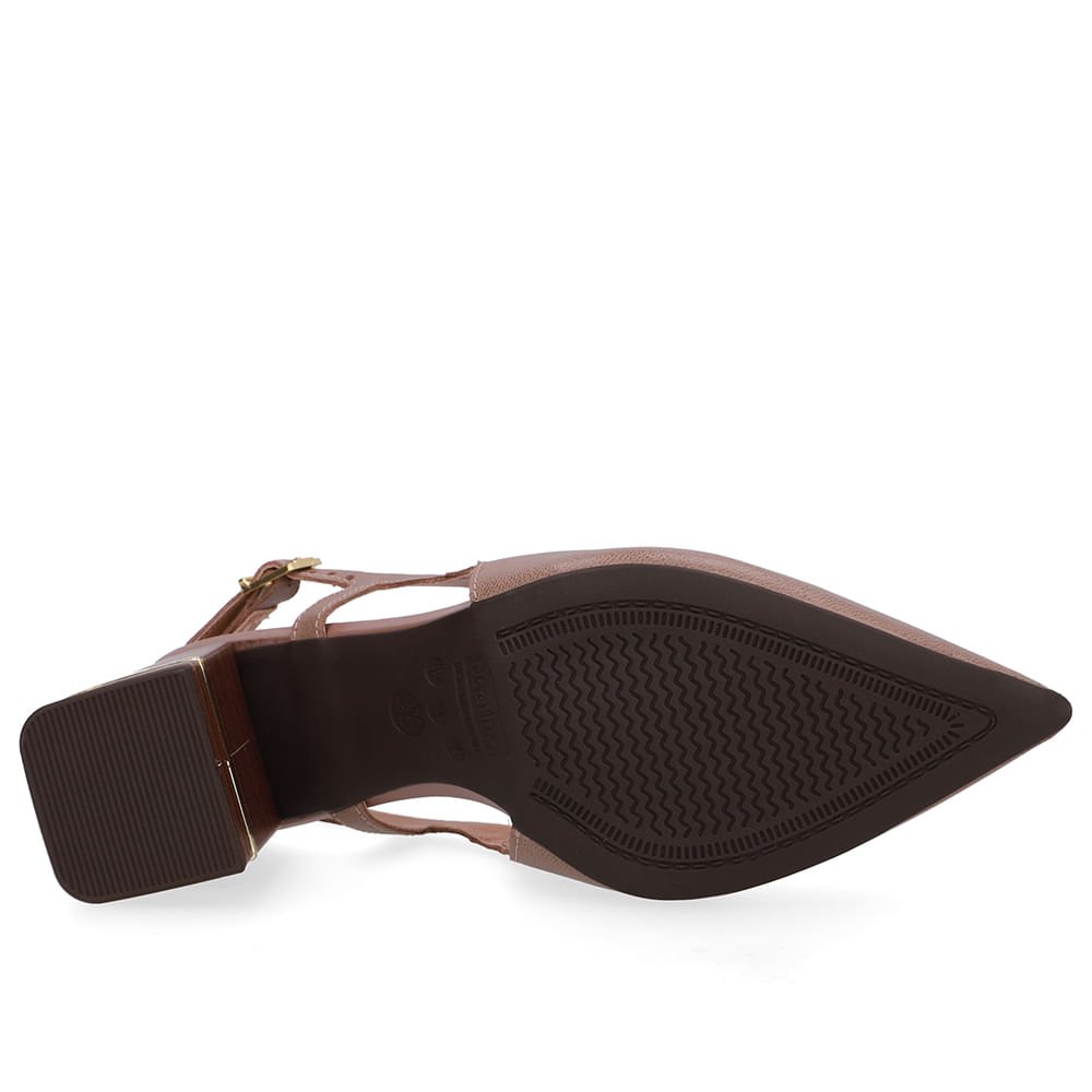 Slingback Marrom Fendi Detalhe Salto Couro Marrom 5