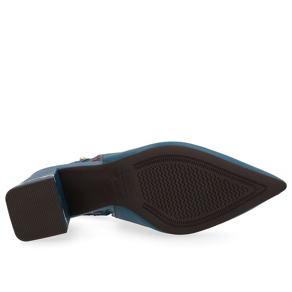 Slingback Azul Casual Bico Fino Couro Azul 5