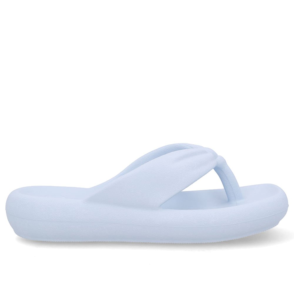 Chinelo Azul Poofy Bico Quadrado Eva