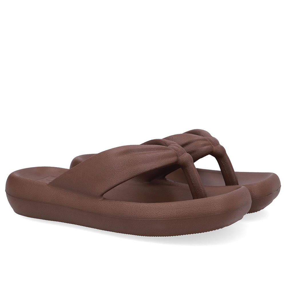 Chinelo Marrom Poofy Bico Quadrado Eva Marrom 2