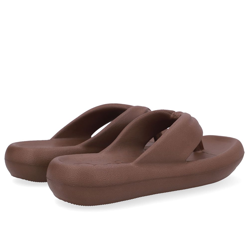 Chinelo Marrom Poofy Bico Quadrado Eva Marrom 3