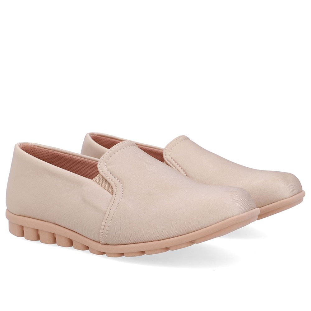 Loafer Bege Elastano Básico Bege 2