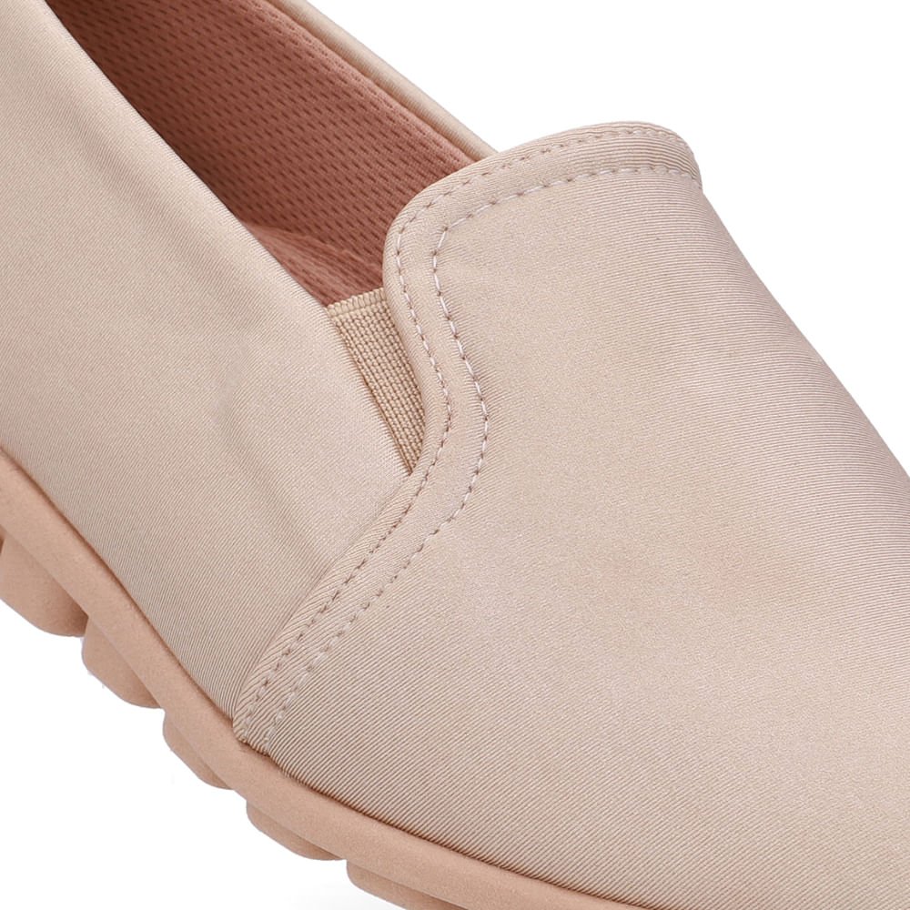 Loafer Bege Elastano Básico Bege 4