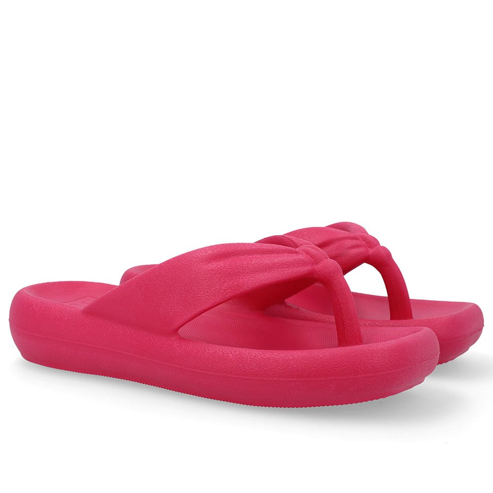 Chinelo Rosa Poofy Bico Quadrado Eva Rosa 2