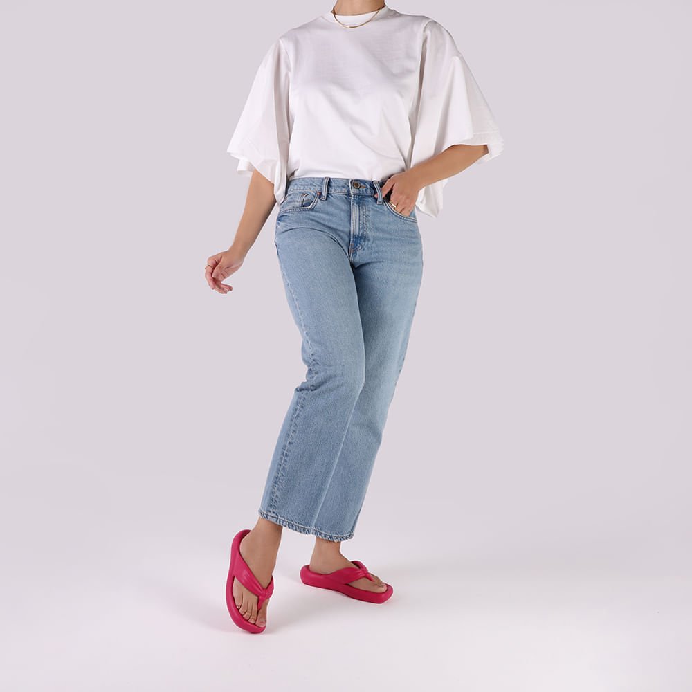 Chinelo Rosa Poofy Bico Quadrado Eva Rosa 4