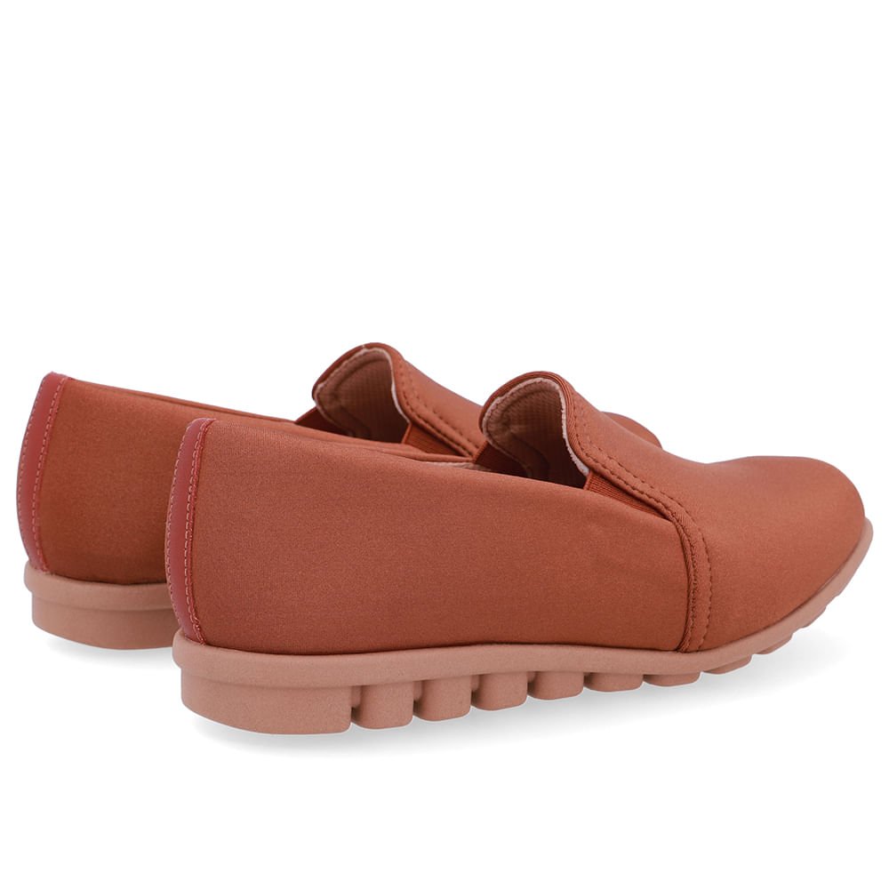 Loafer Marrom Elastano Básico Marrom 3