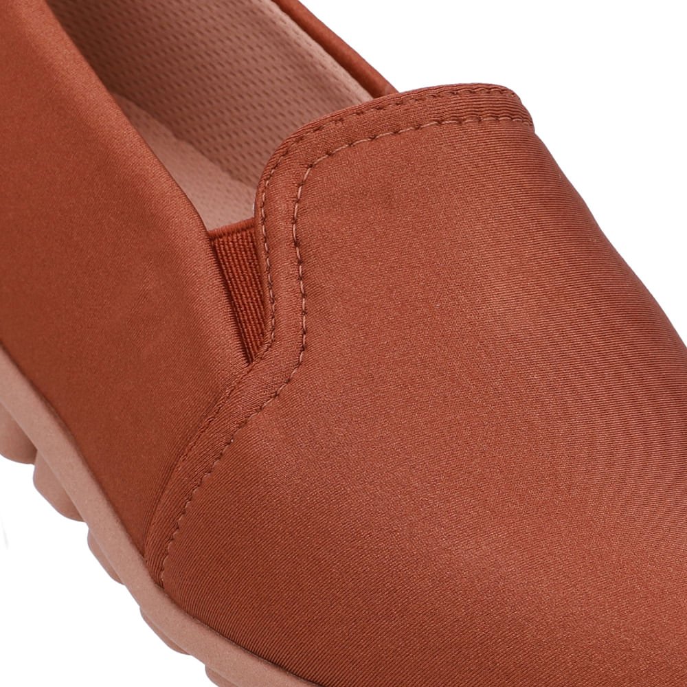 Loafer Marrom Elastano Básico Marrom 4