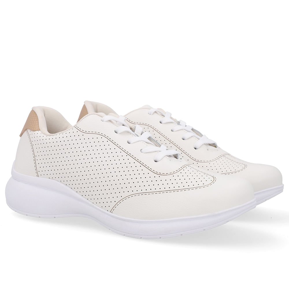 Tênis Couro Branco Detalhes Laser Branco 2