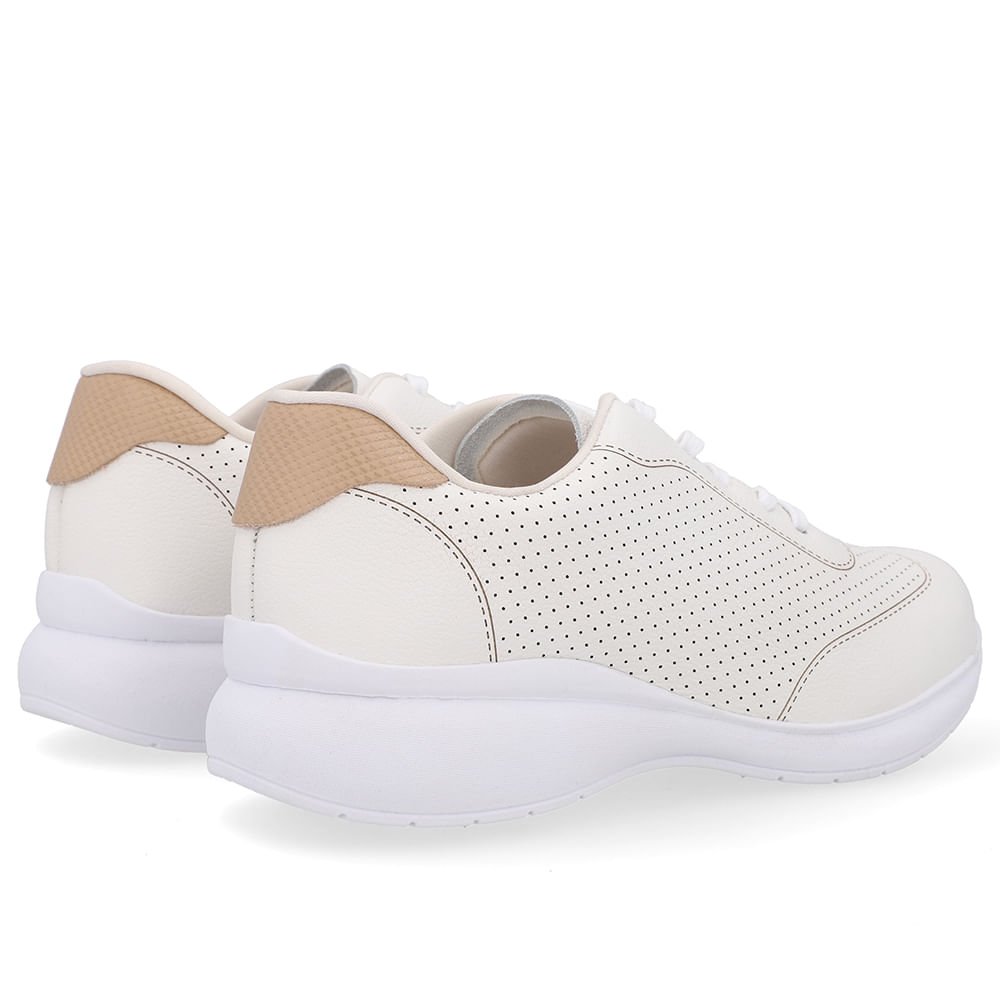 Tênis Couro Branco Detalhes Laser Branco 3