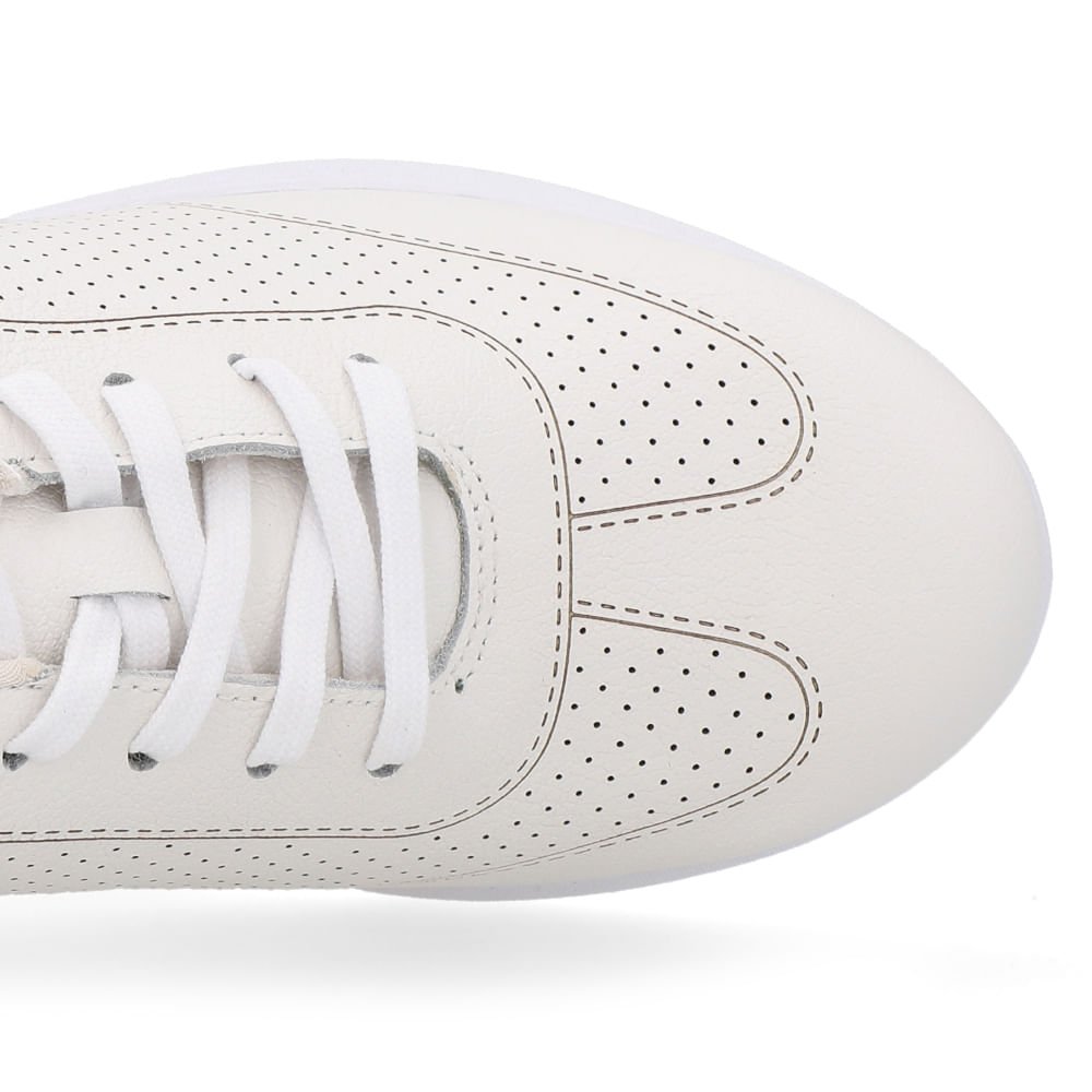 Tênis Couro Branco Detalhes Laser Branco 4