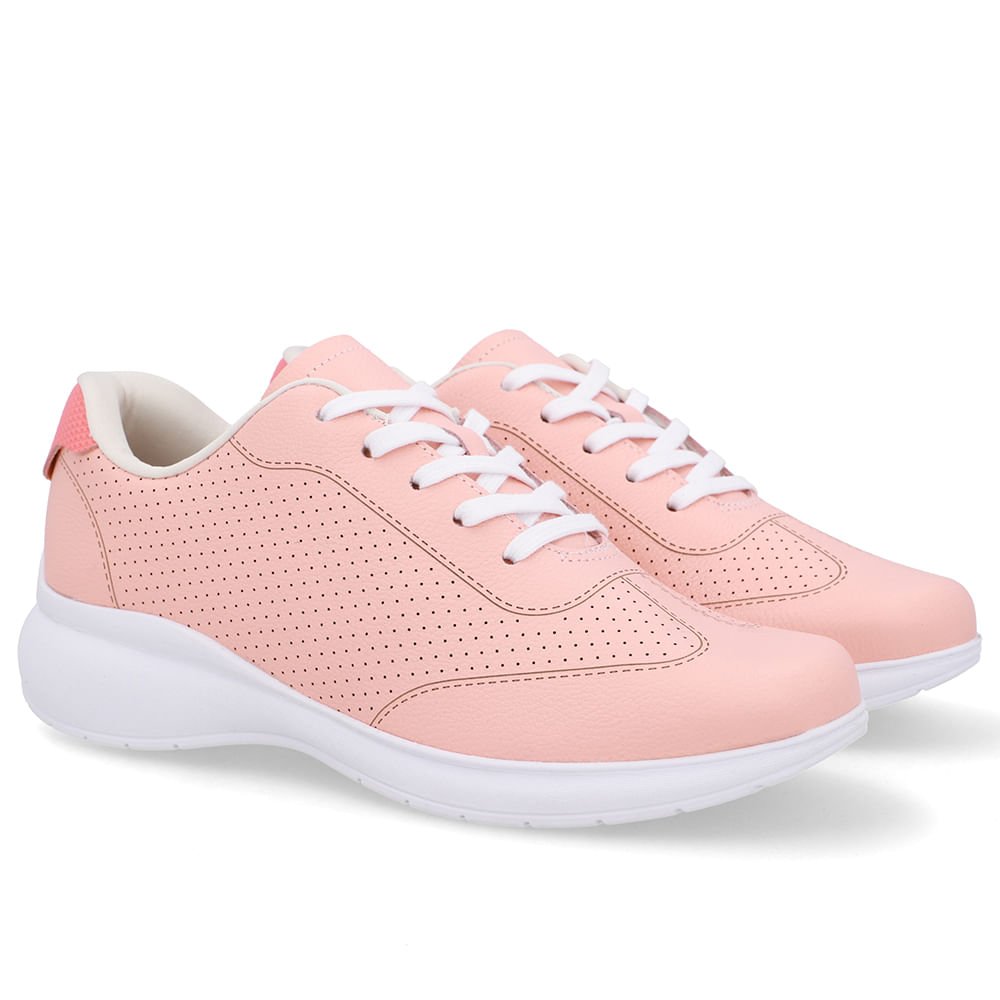 Tênis Couro Laranja Detalhes Laser Rosa 2