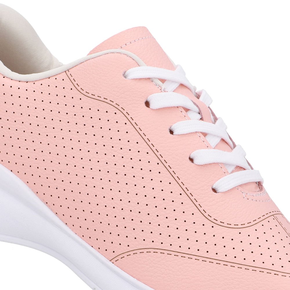 Tênis Couro Laranja Detalhes Laser Rosa 4