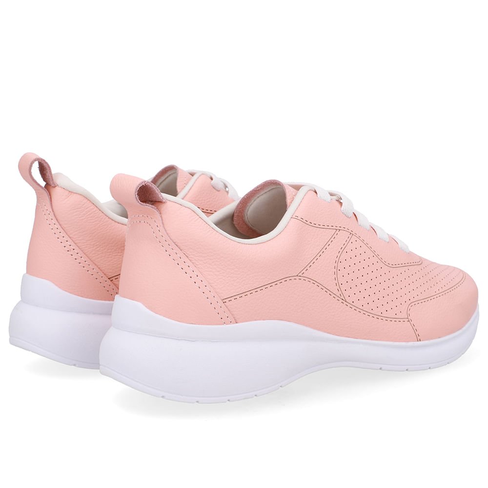 Tênis Cadarço Elástico Couro Laranja Rosa 3