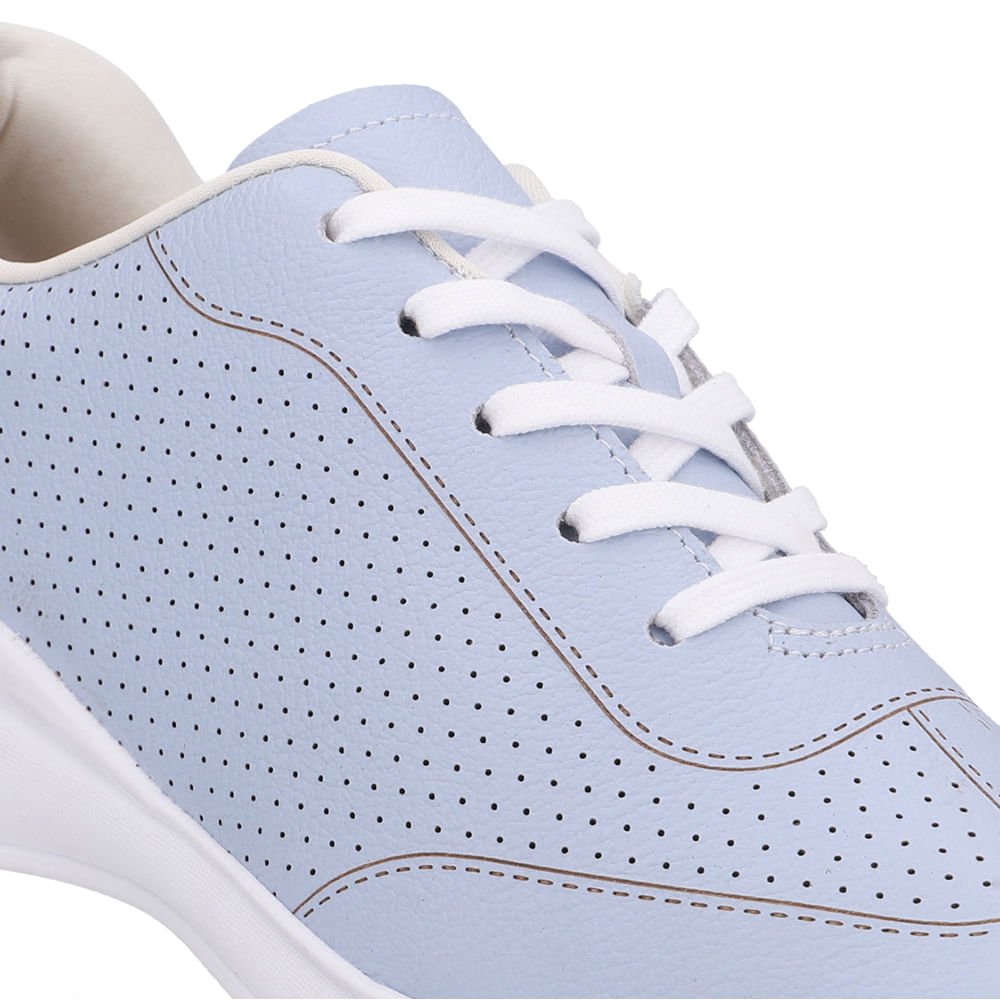 Tênis Couro Azul Detalhes Laser Azul 4