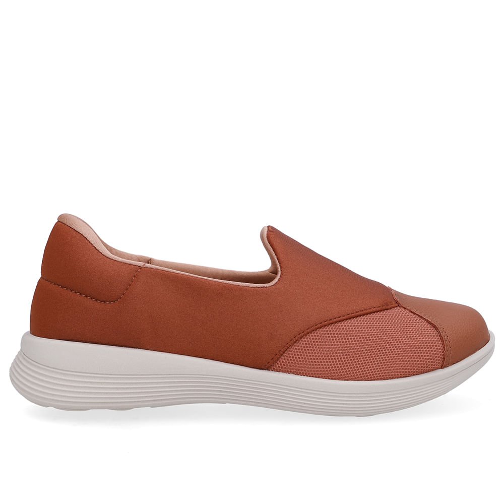 Tênis Slip On Elastano Marrom