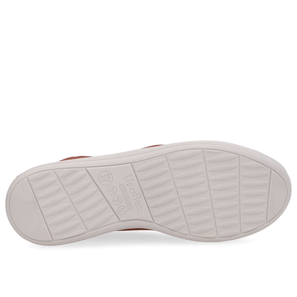 Tênis Slip On Elastano Marrom Marrom 4