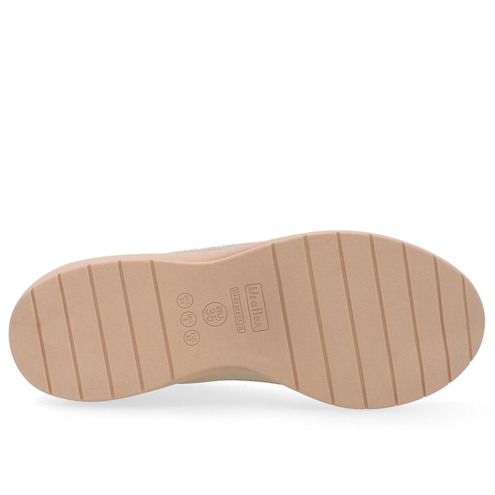 Tênis Cadarço Elástico Couro Dourado Dourado 5