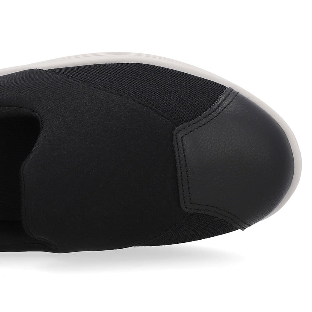Tênis Slip On Elastano Preto Preto 4