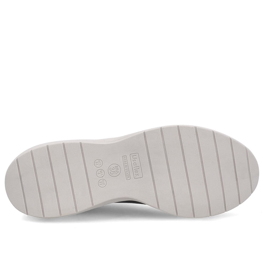 Tênis Cadarço Elástico Couro Preto Preto 5