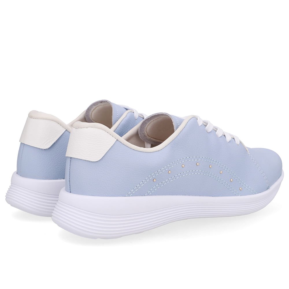 Tênis Cadarço Couro Azul Rebite Azul 3