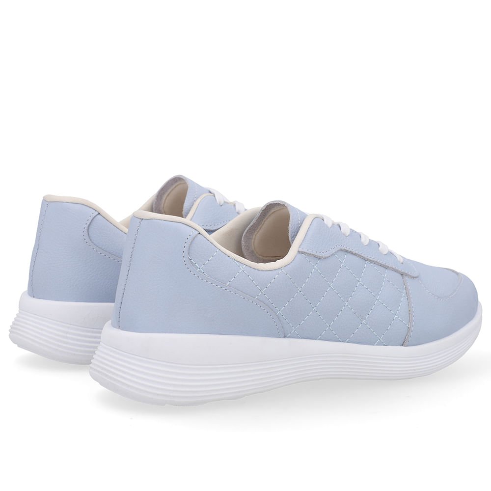 Tênis Matelassê Couro Azul Azul 3