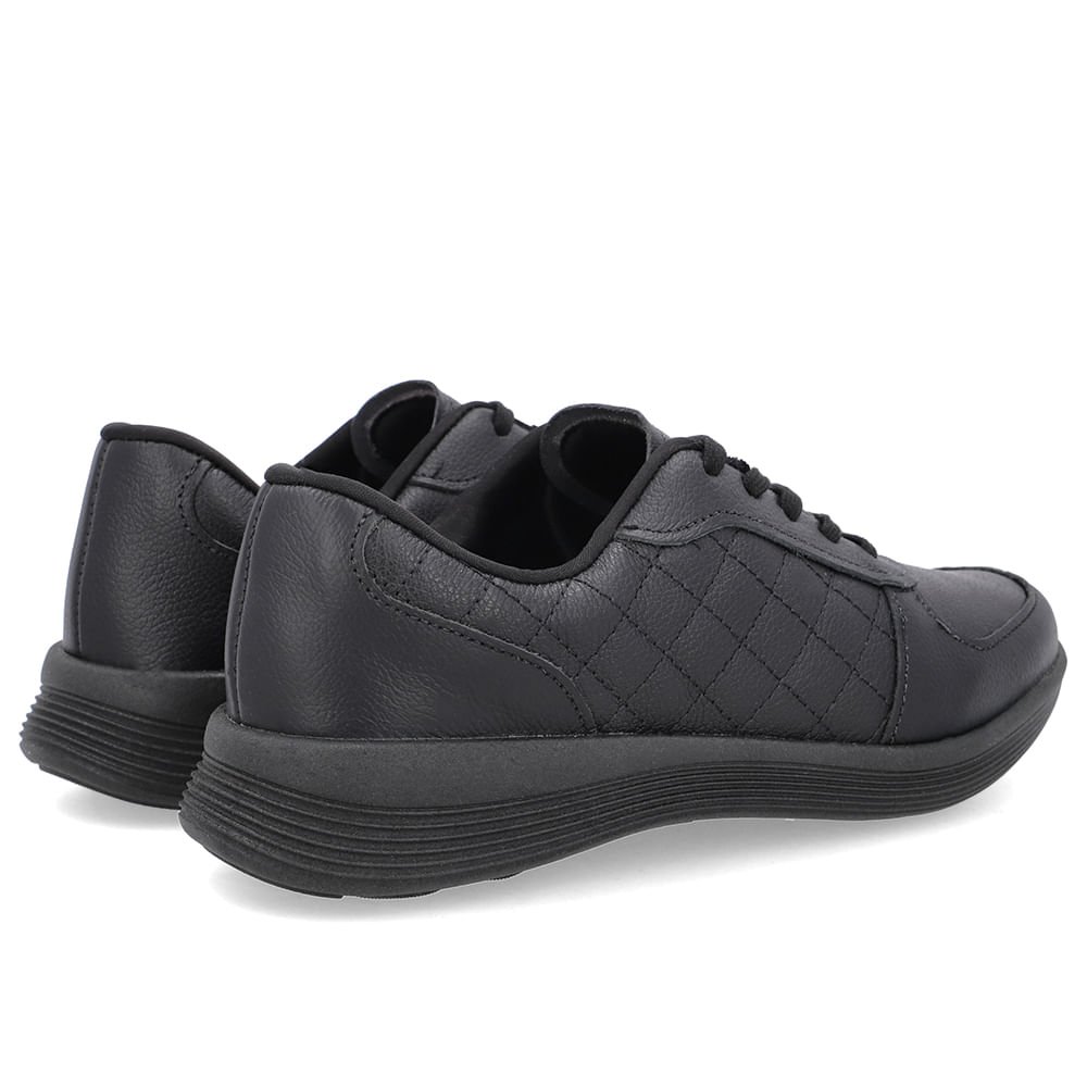 Tênis Matelassê Couro Preto Preto 3
