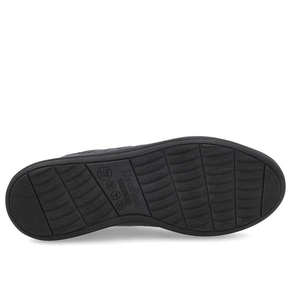 Tênis Matelassê Couro Preto Preto 5