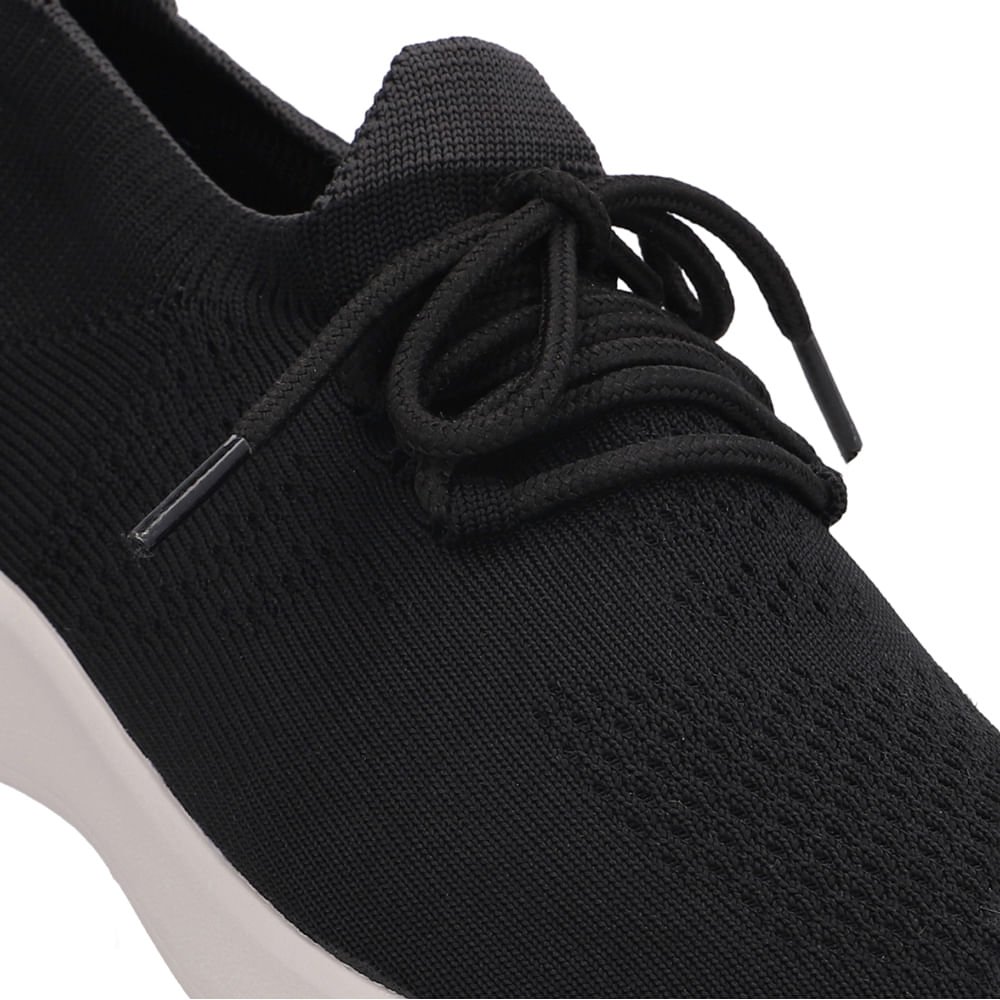 Tênis Tricot Preto Cadarço Preto 3