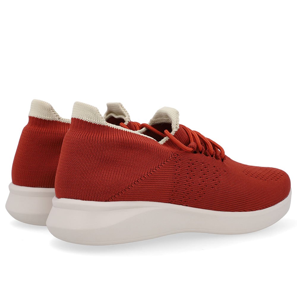 Tênis Tricot Marrom Cadarço Vermelho 3