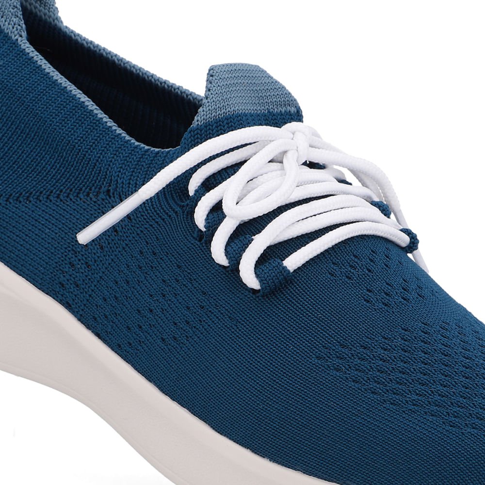 Tênis Tricot Azul Cadarço Azul 4