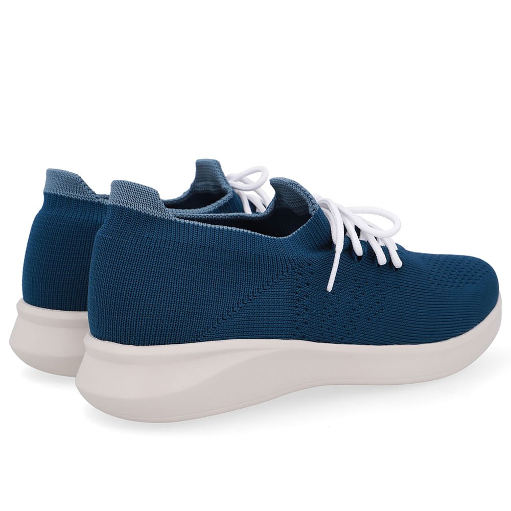 Tênis Tricot Azul Cadarço Azul 3