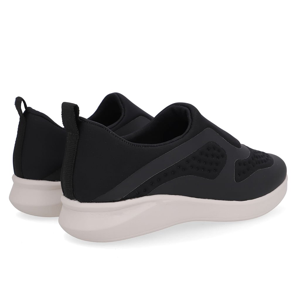 Tênis Slip On Elastano Preto Preto 3