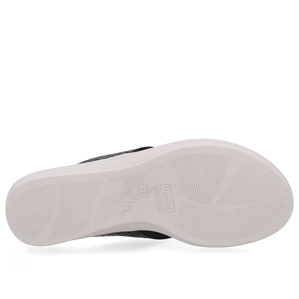 Chinelo Salto Anabela Couro Preto Preto 5