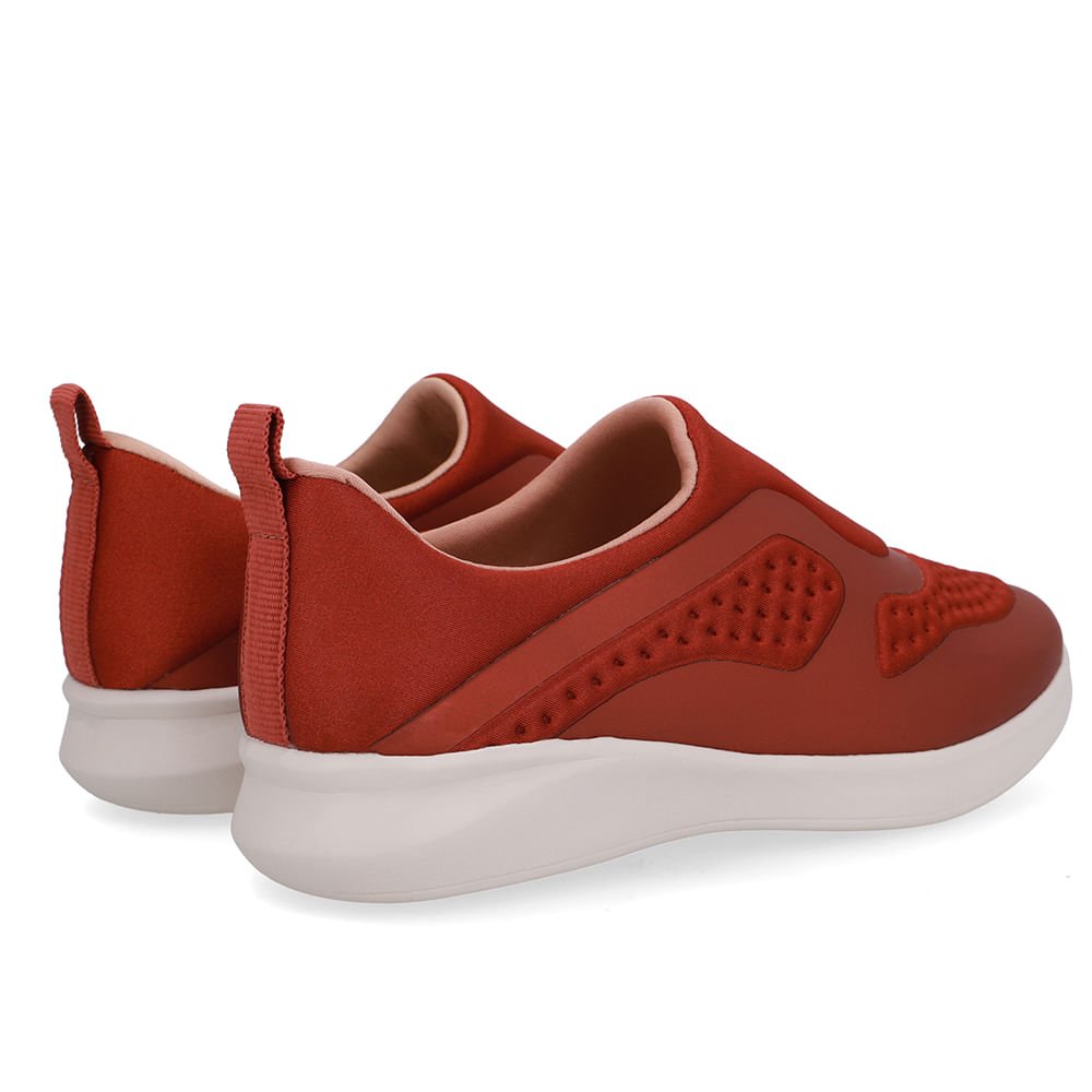 Tênis Slip On Elastano Marrom Vermelho 3