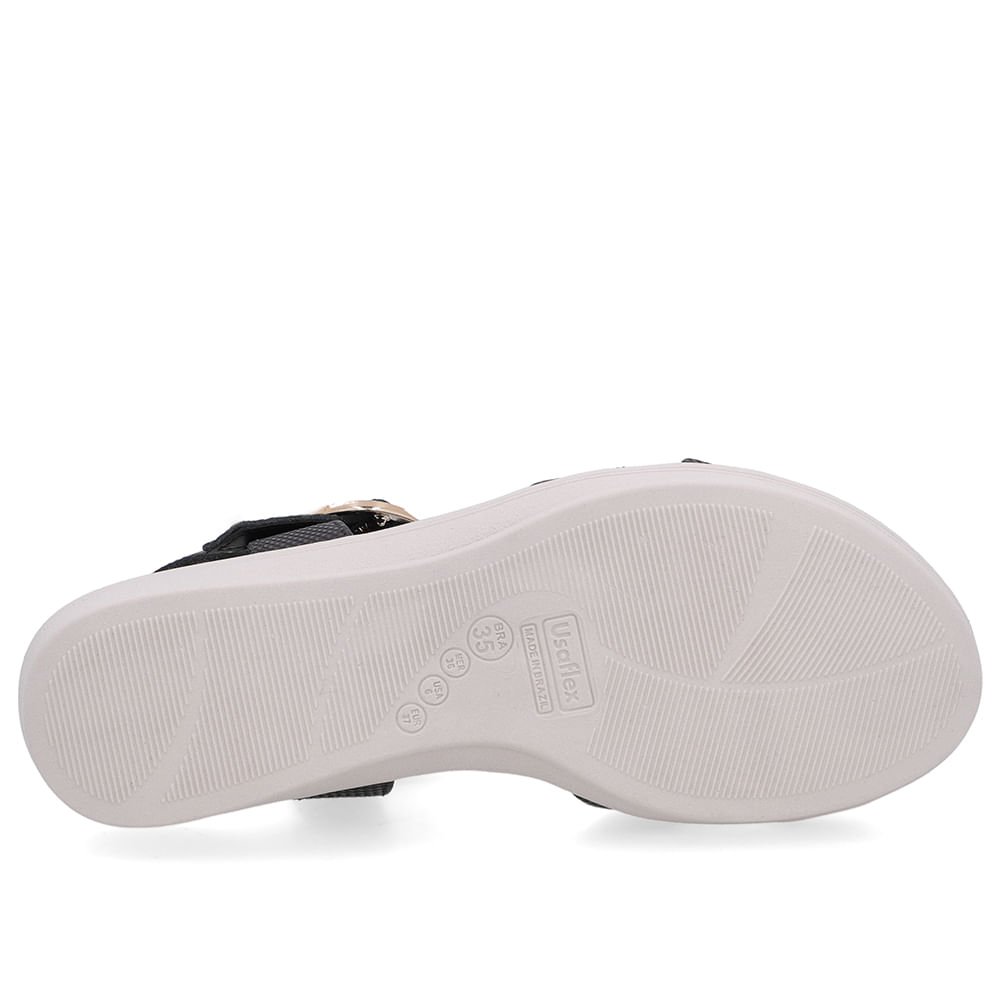 Sandália Couro Preta Tira Cruzada Preto 5