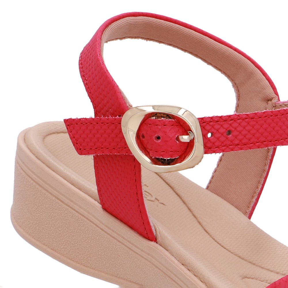 Sandália Couro Rosa Tira Cruzada Rosa 4