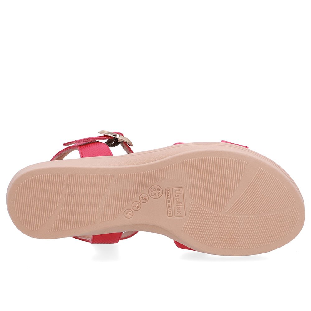 Sandália Couro Rosa Tira Cruzada Rosa 5