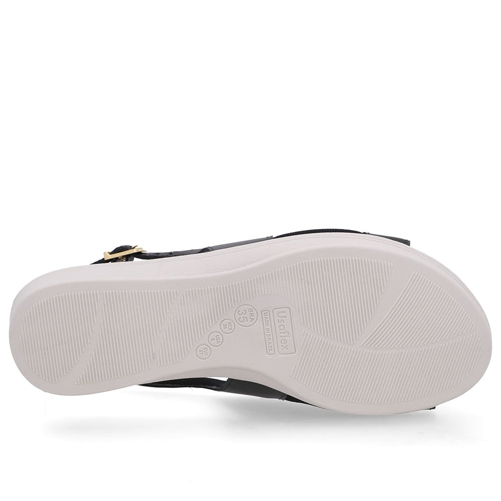 Slingback Preto Salto Anabela Couro Preto 5