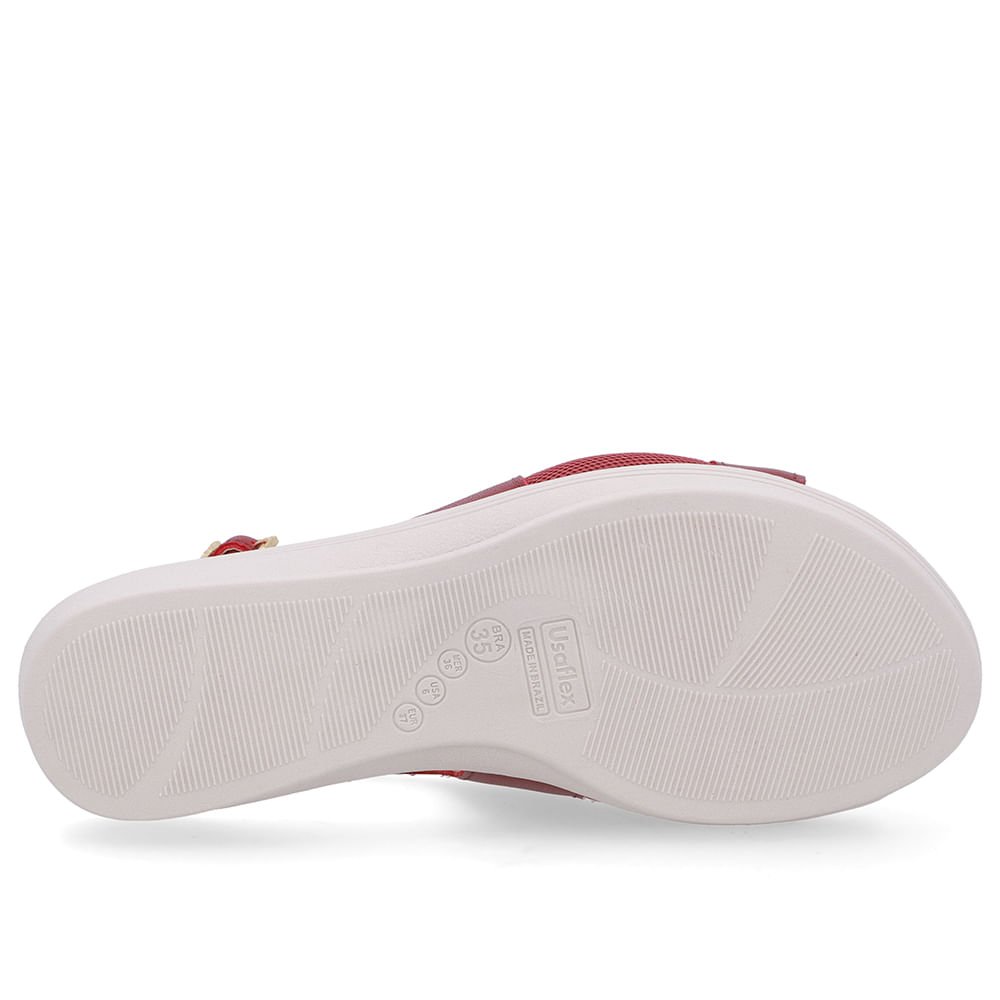 Slingback Vermelho Salto Anabela Couro Vermelho 5