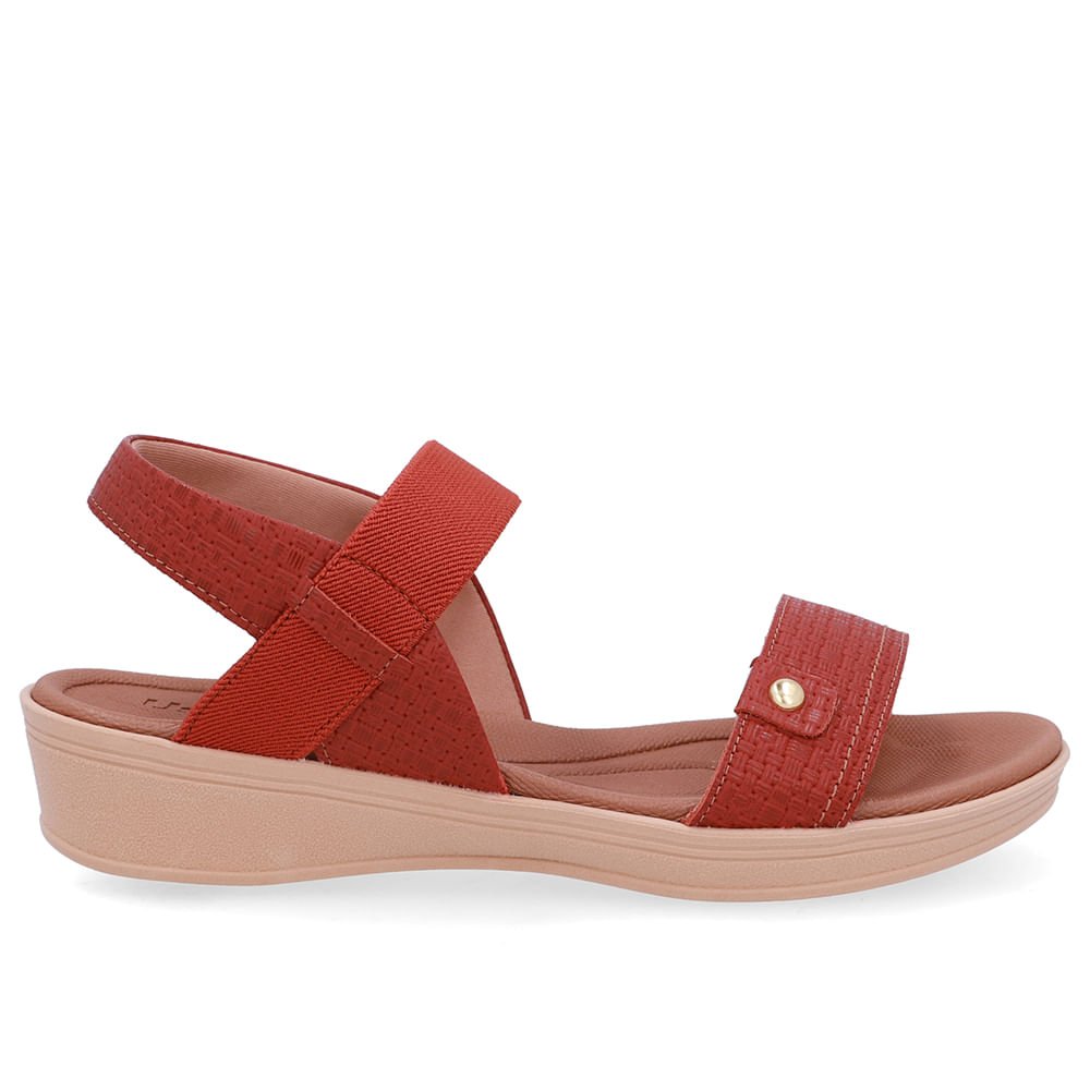 Sandália Couro Marrom Terracota Tira Elástico