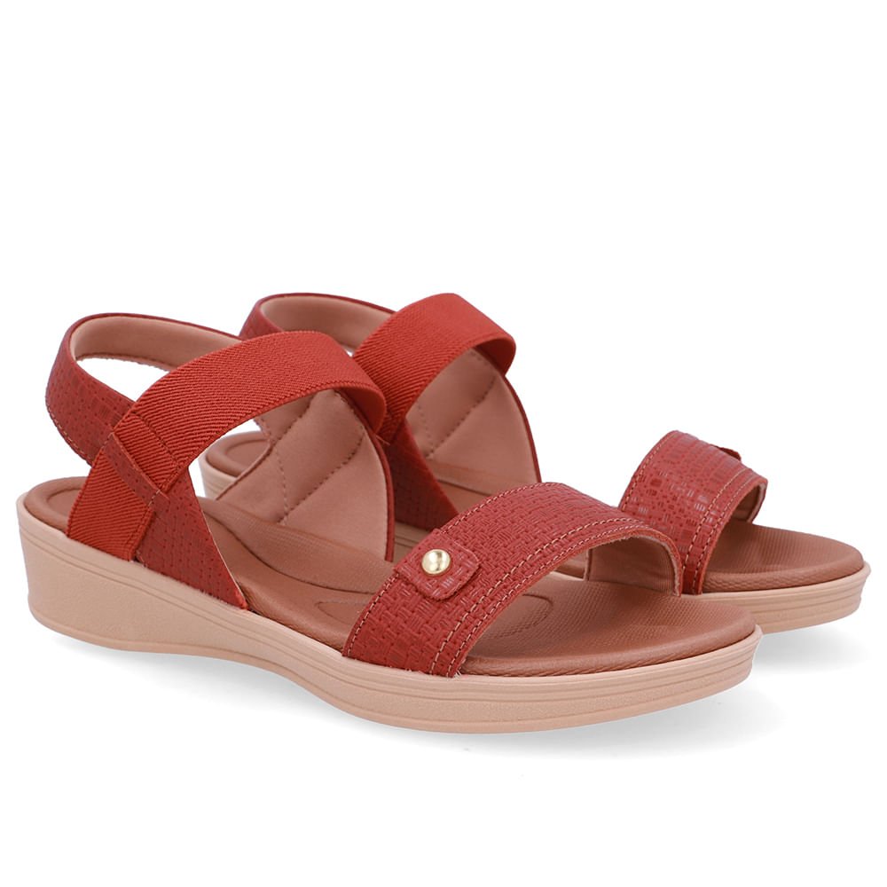 Sandália Couro Marrom Terracota Tira Elástico Terracota 2