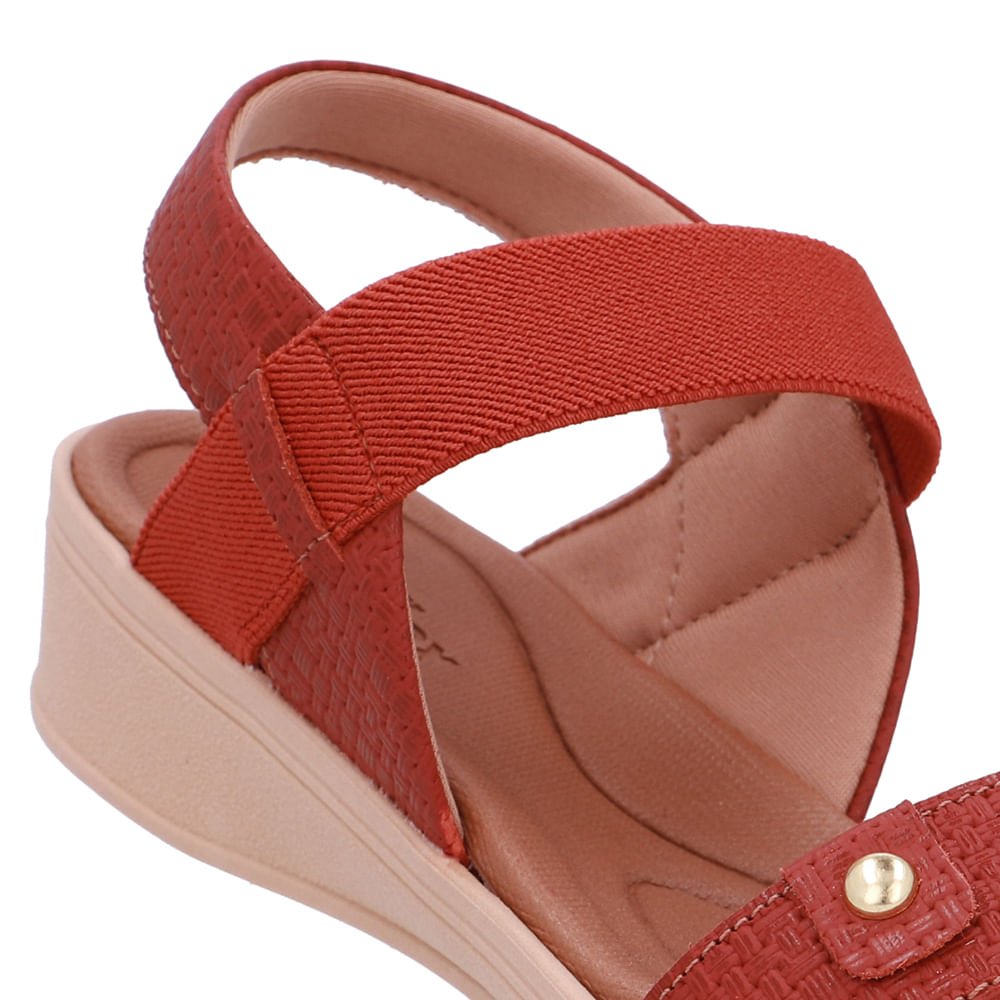 Sandália Couro Marrom Terracota Tira Elástico Terracota 4