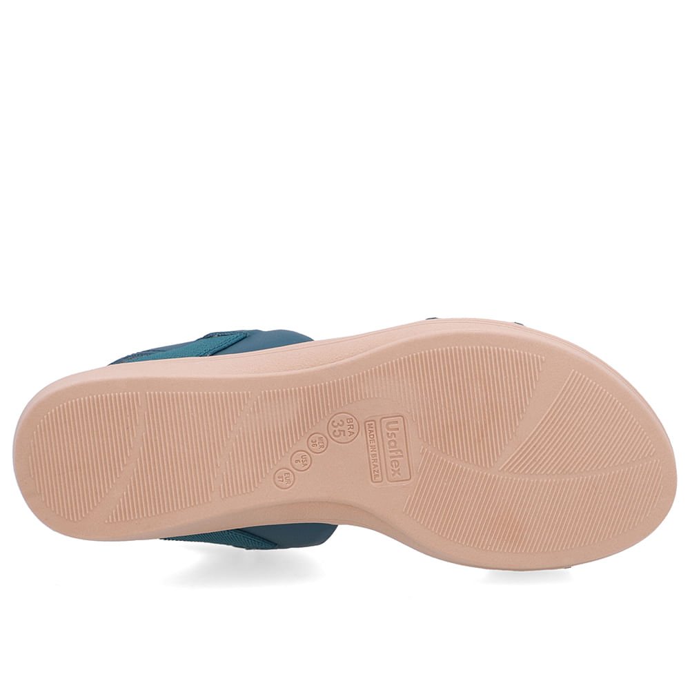 Sandália Couro Azul Tira Elástico Azul 5