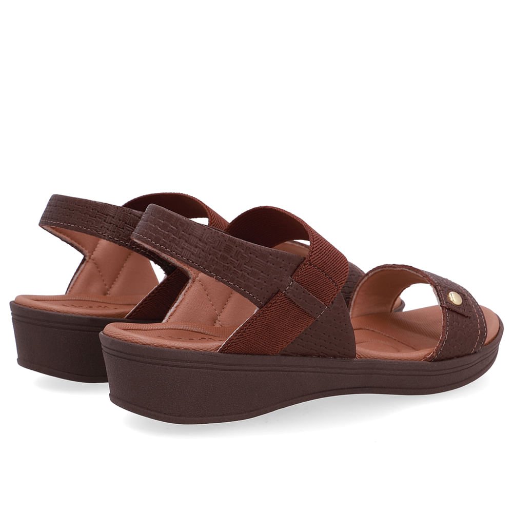 Sandália Couro Marrom Pinhão Tira Elástico Pinhão 3