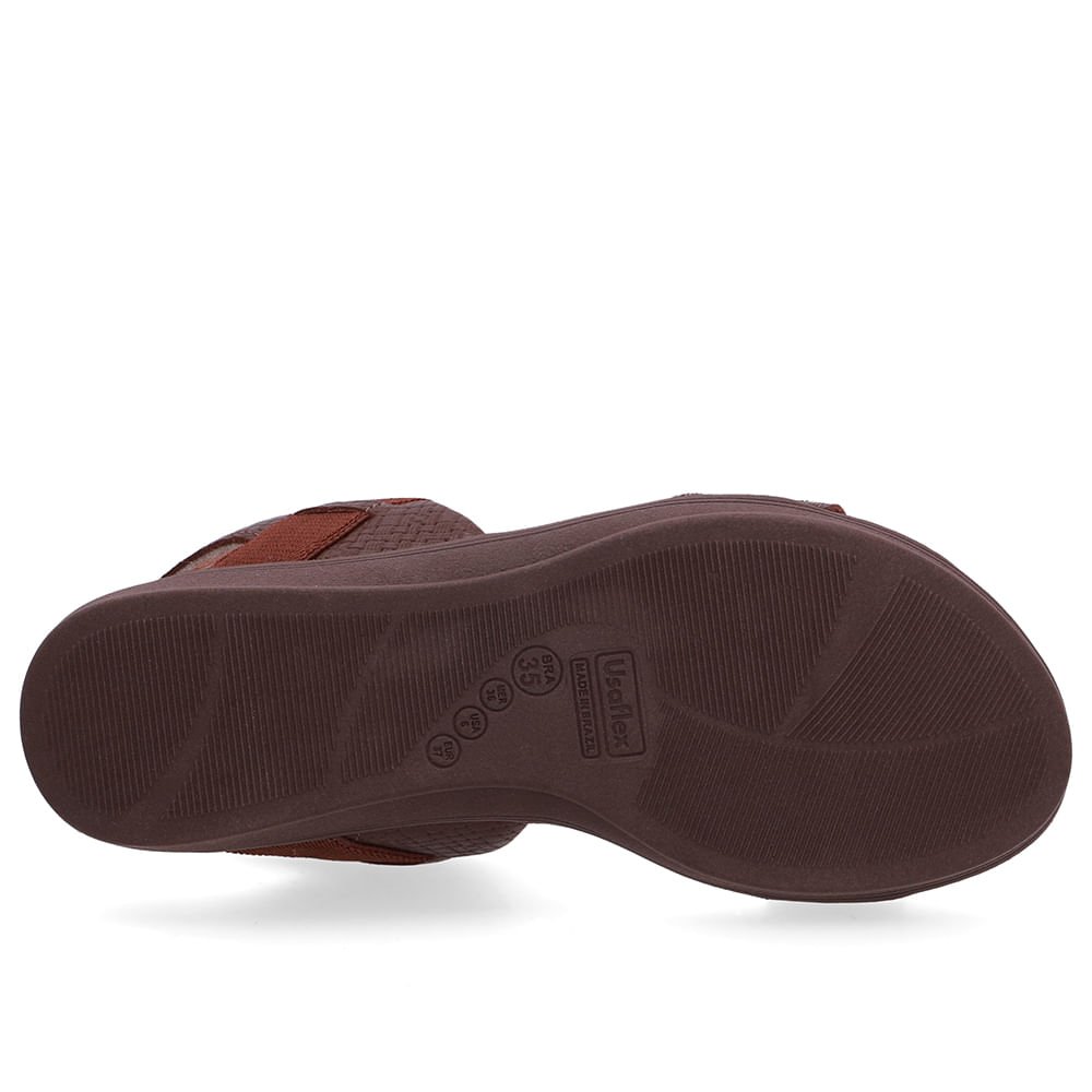 Sandália Couro Marrom Pinhão Tira Elástico Pinhão 5