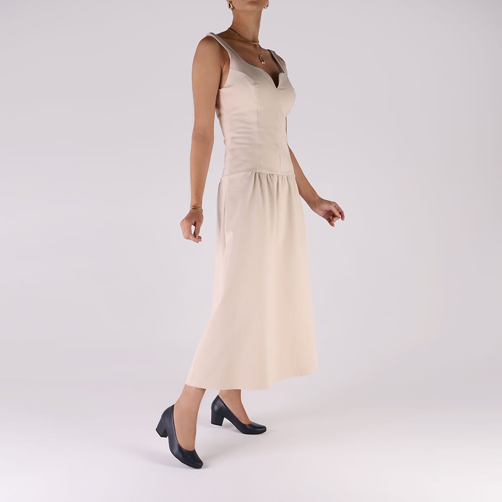 Scarpin Couro Azul Salto Bloco Azul 4